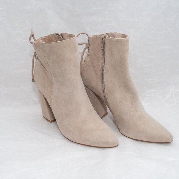 Chinese Laundry Tan Ankle Booties with Block Heel - Picture 6 of 9